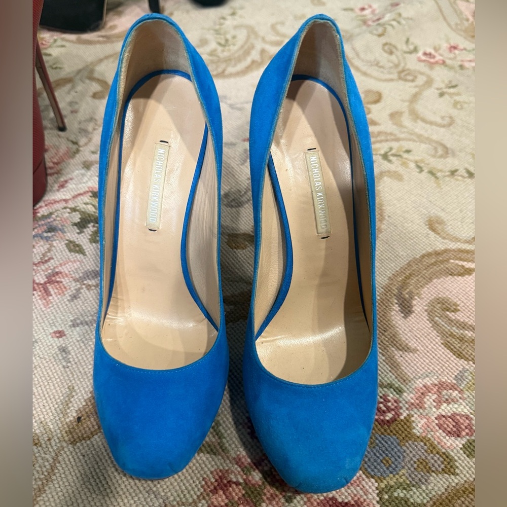 Nicholas Kirkwood light blue heels